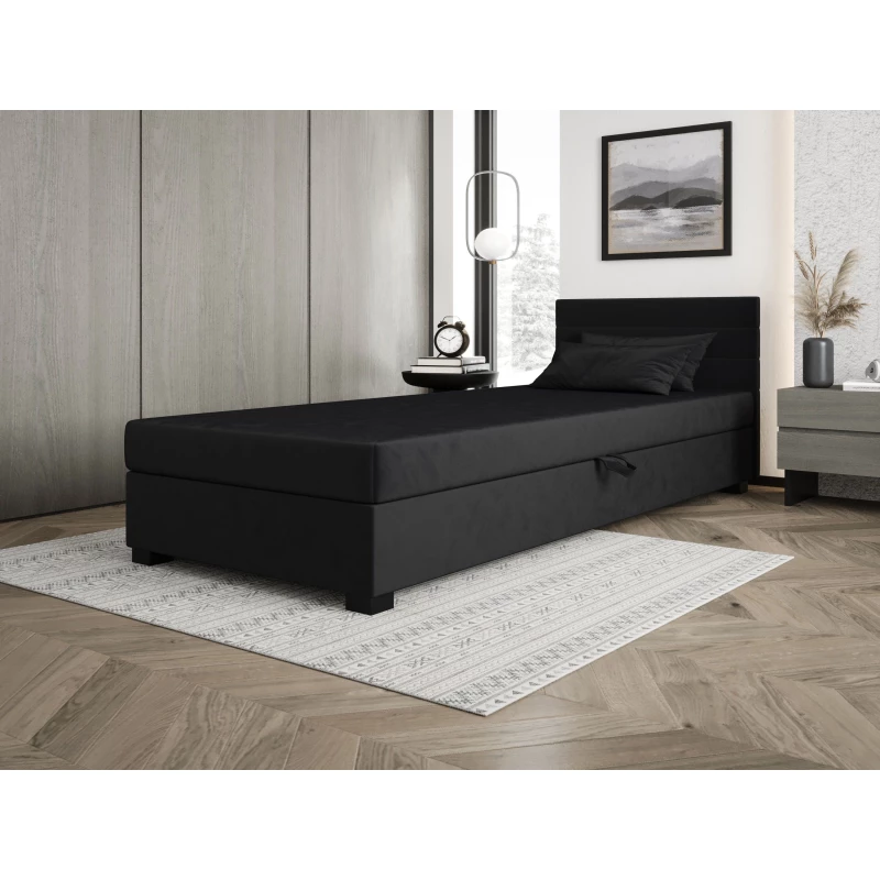 Čalouněná postel 120x195 KASANDRA 2 s úložným prostorem - grafitová