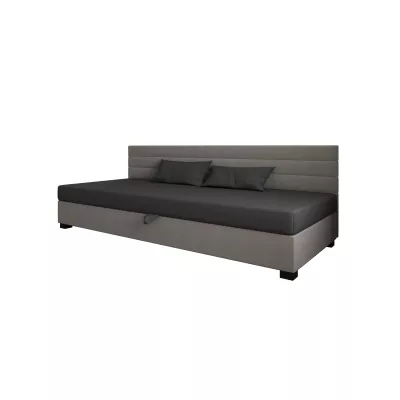 Čalouněná postel 110x195 KASANDRA BIZ 1 s úložným prostorem - šedá / světle šedá