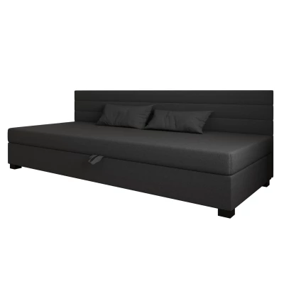 Čalouněná postel 110x195 KASANDRA BIZ 1 s úložným prostorem - šedá