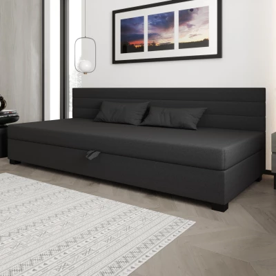 Čalouněná postel 110x195 KASANDRA BIZ 1 s úložným prostorem - šedá