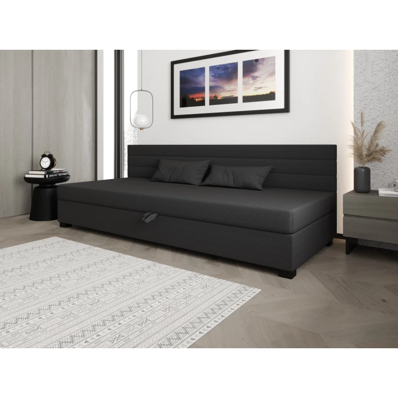 Čalouněná postel 110x195 KASANDRA BIZ 1 s úložným prostorem - šedá