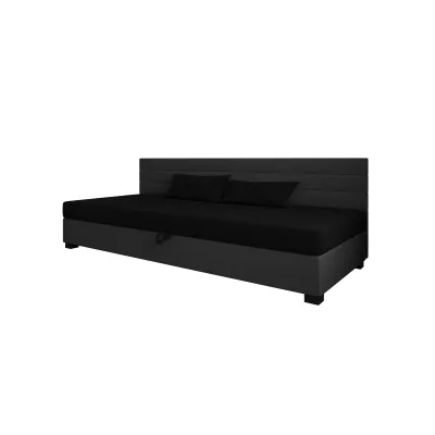 Čalouněná postel 110x195 KASANDRA BIZ 1 s úložným prostorem - černá / šedá