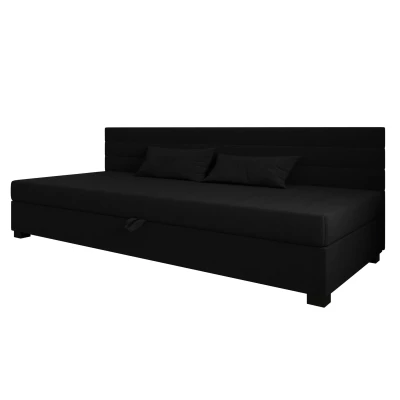 Čalouněná postel 110x195 KASANDRA BIZ 1 s úložným prostorem - černá