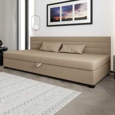 Čalouněná postel 110x195 KASANDRA BIZ 1 s úložným prostorem - hnědá