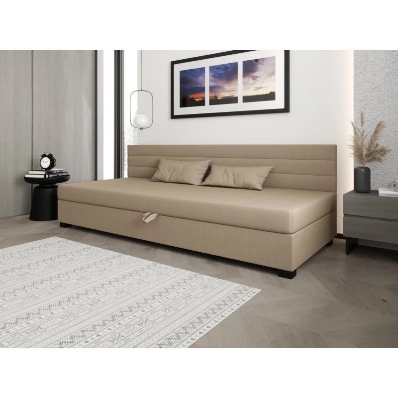 Čalouněná postel 110x195 KASANDRA BIZ 1 s úložným prostorem - hnědá