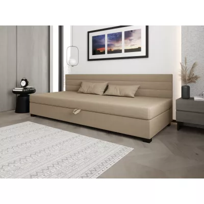 Čalouněná postel 110x195 KASANDRA BIZ 1 s úložným prostorem - hnědá