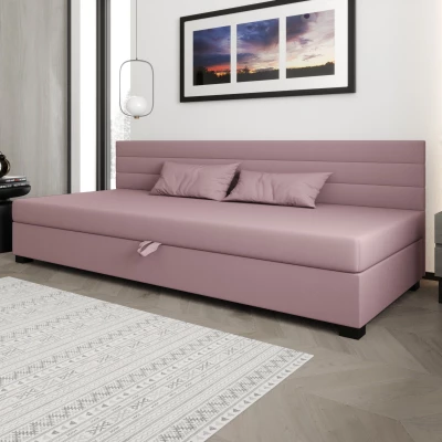 Čalouněná postel 110x195 KASANDRA BIZ 1 s úložným prostorem - růžová