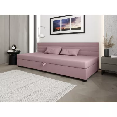 Čalouněná postel 110x195 KASANDRA BIZ 1 s úložným prostorem - růžová