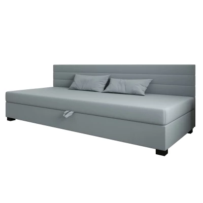 Čalouněná postel 110x195 KASANDRA BIZ 1 s úložným prostorem - modrošedá