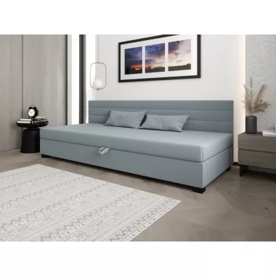 Čalouněná postel 110x195 KASANDRA BIZ 1 s úložným prostorem - modrošedá