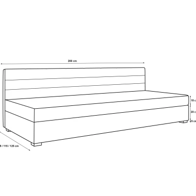 Čalouněná postel 110x195 KASANDRA BIZ 1 s úložným prostorem - ecru