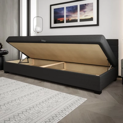 Čalouněná postel 110x195 KASANDRA BIZ 1 s úložným prostorem - ecru