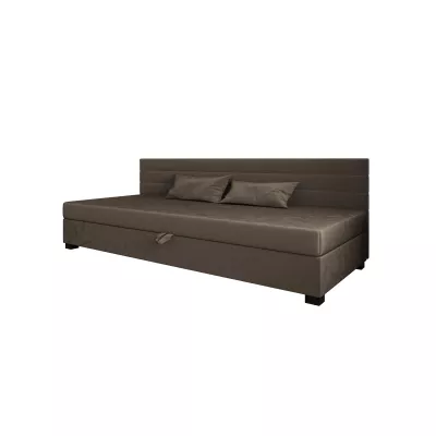 Čalouněná postel 110x195 KASANDRA BIZ 1 s úložným prostorem - tmavě hnědá