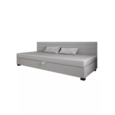Čalouněná postel 110x195 KASANDRA BIZ 1 s úložným prostorem - světle šedá