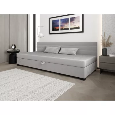 Čalouněná postel 110x195 KASANDRA BIZ 1 s úložným prostorem - světle šedá