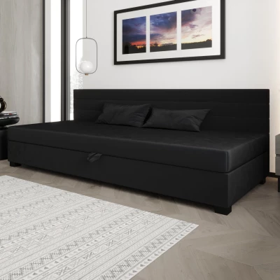 Čalouněná postel 110x195 KASANDRA BIZ 1 s úložným prostorem - grafitová