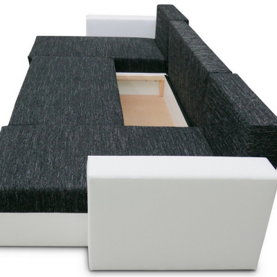 VÝPRODEJ - Pohodlná sedací souprava do U ANGELIKA, šedá + černá