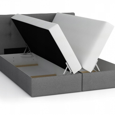VÝPRODEJ - Boxspringová postel SISI 180x200, černá + bílá eko kůže