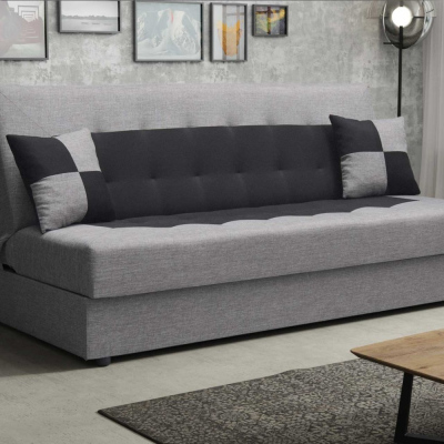 VÝPRODEJ - Pohovka s rozkládacím mechanismem MALENA, šedá + černá