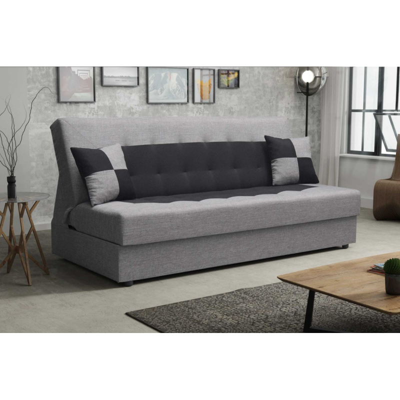 VÝPRODEJ - Pohovka s rozkládacím mechanismem MALENA, šedá + černá