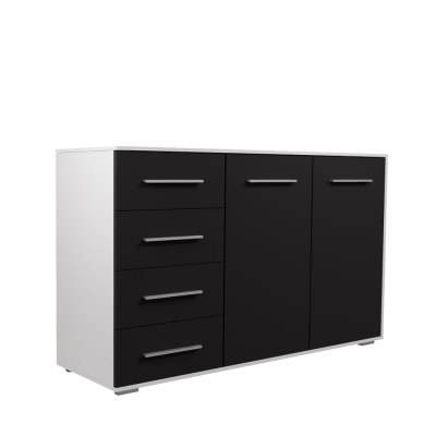 VÝPRODEJ - Praktická komoda ANFISA - bílá / černá