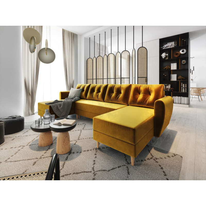 VÝPRODEJ - Sedací souprava do U PIVEK - žlutá