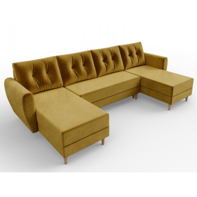 VÝPRODEJ - Sedací souprava do U PIVEK - žlutá