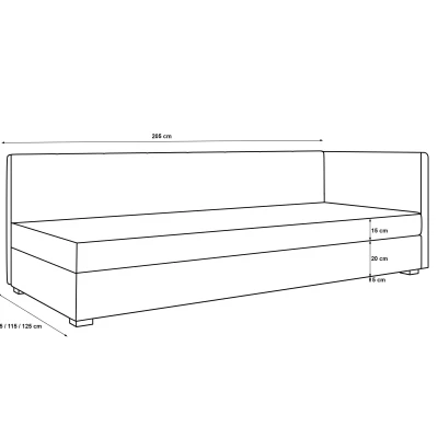 Jednolůžková postel 80x195 MANKA PLUS 1 - ecru