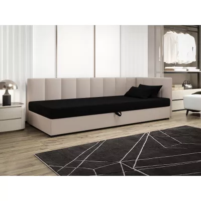 Jednolůžková postel 90x195 MANKA PLUS 2 - černá / ecru