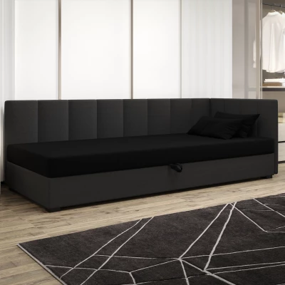 Jednolůžková postel 90x195 MANKA PLUS 2 - černá / šedá