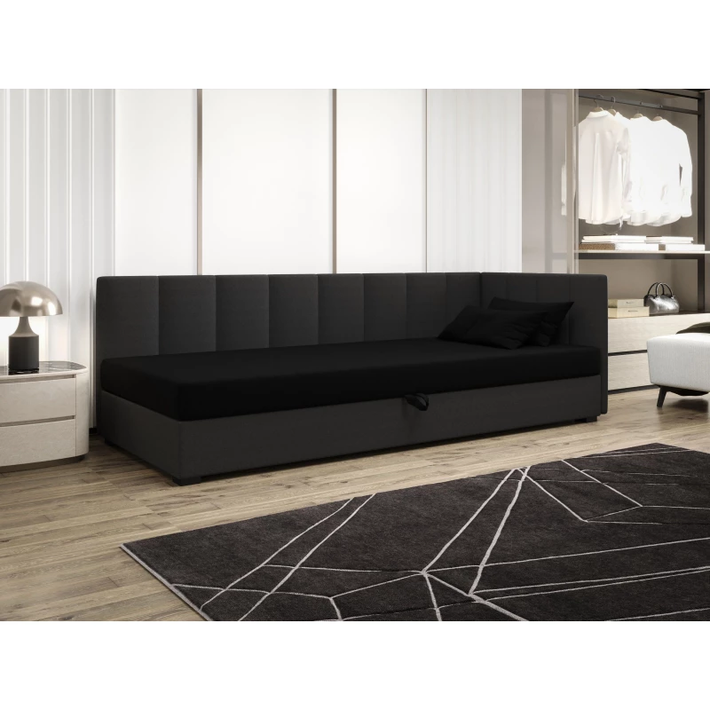 Jednolůžková postel 90x195 MANKA PLUS 2 - černá / šedá