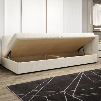 Jednolůžková postel 90x195 MANKA PLUS 2 - světle šedá / ecru