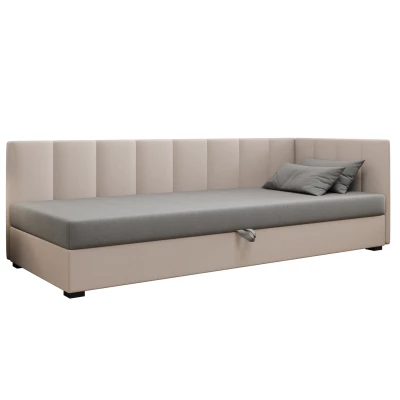 Jednolůžková postel 90x195 MANKA PLUS 2 - světle šedá / ecru
