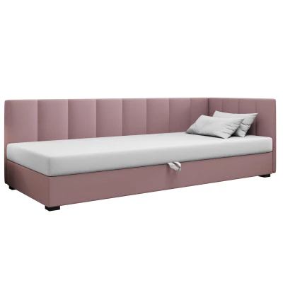 Jednolůžková postel 90x195 MANKA PLUS 2 - růžová / bílá