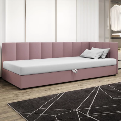 Jednolůžková postel 90x195 MANKA PLUS 2 - růžová / bílá