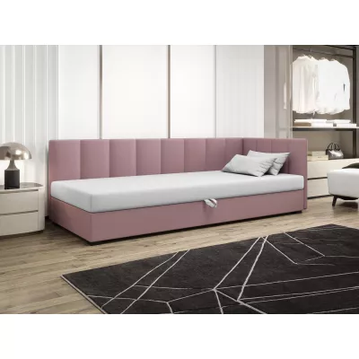 Jednolůžková postel 90x195 MANKA PLUS 2 - růžová / bílá