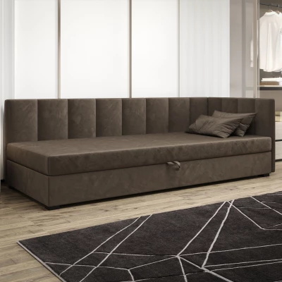 Jednolůžková postel 90x195 MANKA PLUS 2 - tmavě hnědá