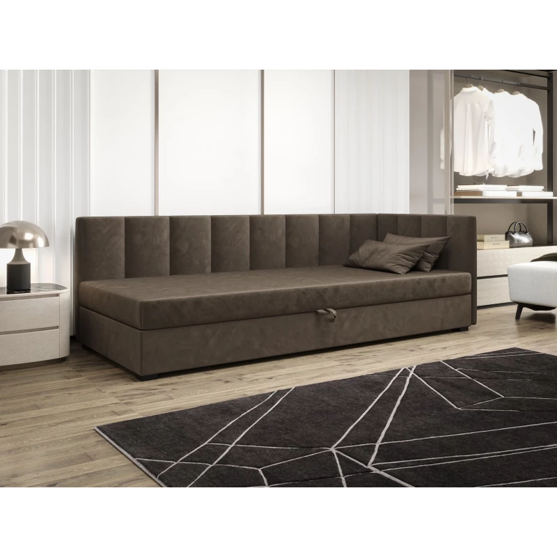 Jednolůžková postel 90x195 MANKA PLUS 2 - tmavě hnědá
