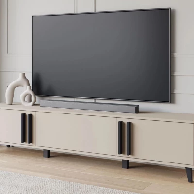 Široký televizní stolek POULSBO - congo / černý grafitový