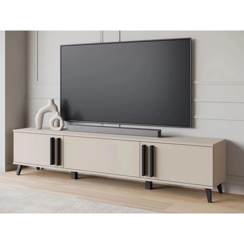 Široký televizní stolek POULSBO - congo / černý grafitový