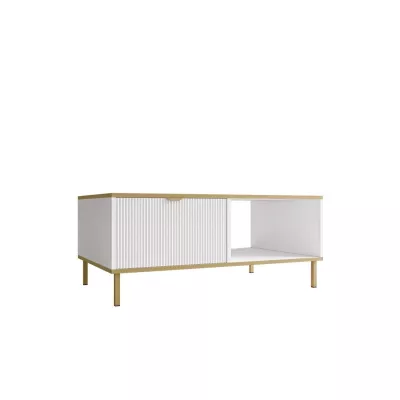 Konferenční stolek PULLMAN - zlatý / bílý