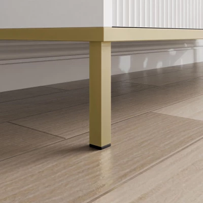 Konferenční stolek PULLMAN - zlatý / bílý