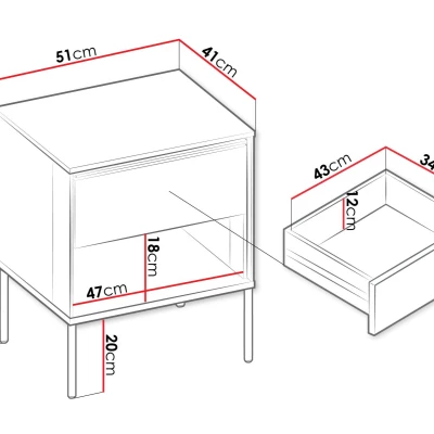 Noční stolek ANACORTES - dub