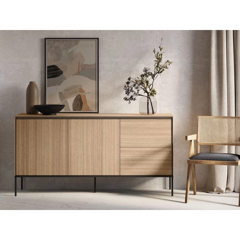 Široká kombinovaná komoda ANACORTES - dub