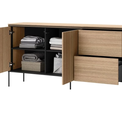 Široká kombinovaná komoda ANACORTES - dub