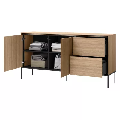 Široká kombinovaná komoda ANACORTES - dub