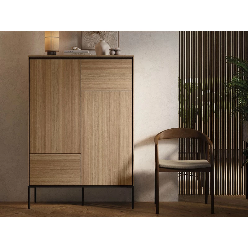 Vysoká komoda s dvířky ANACORTES - dub