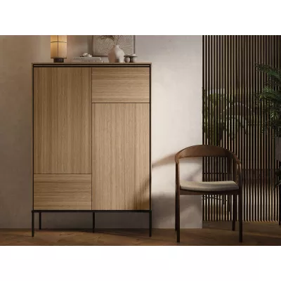 Vysoká komoda s dvířky ANACORTES - dub