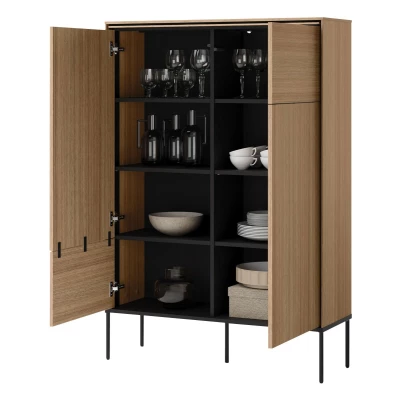 Vysoká komoda s dvířky ANACORTES - dub