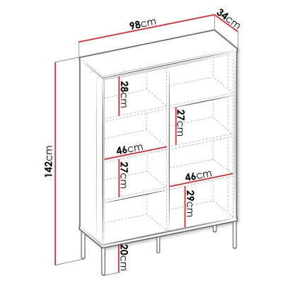 Vysoká komoda s dvířky ANACORTES - dub